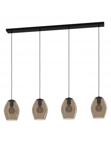 4 light pendant lamp brown glass - EGLO Estanys1