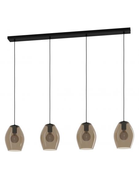 4 light pendant lamp brown glass - EGLO Estanys1