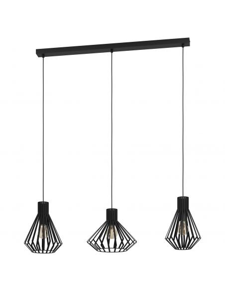3-light hanging lamp black steel - EGLO Basidano