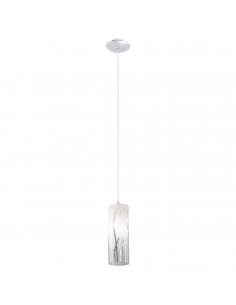 EGLO 92739 - RIVATO Lámpara colgante de Cristal en Acero cromo y Vidrio lacado