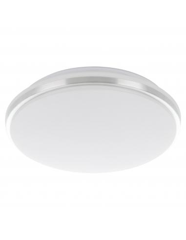 Plafón LED redondo blanco cromo Ø34 cm - Eglo Pinetto