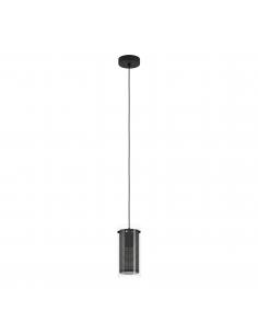 Black textile crystal pendant lamp - EGLO Pintotextil2