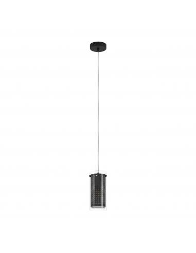 Black textile crystal pendant lamp - EGLO Pintotextil2