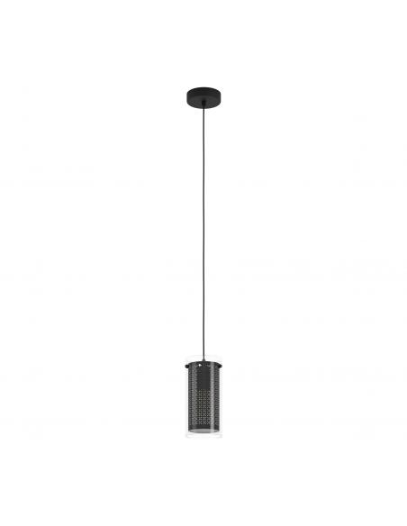 Black textile crystal pendant lamp - EGLO Pintotextil2