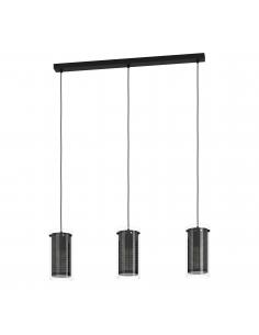 3-light pendant lamp black glass - EGLO Pintotextil2