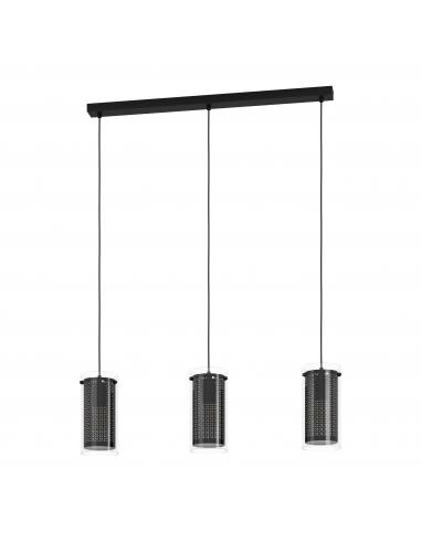 3-light pendant lamp black glass - EGLO Pintotextil2