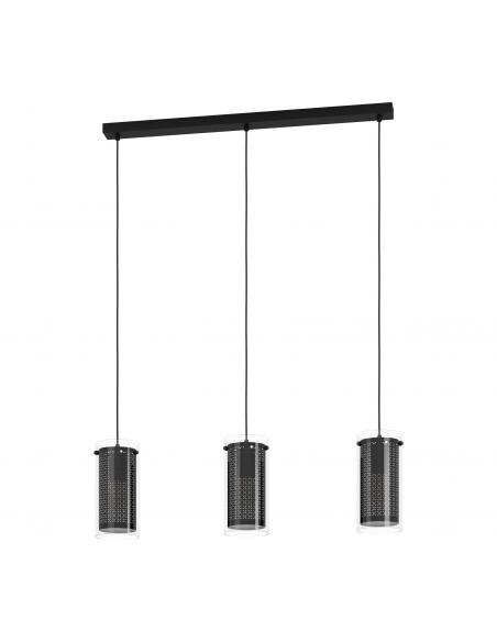 3-light pendant lamp black glass - EGLO Pintotextil2