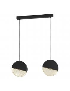 2-light pendant lamp black gold steel - EGLO Mumbles