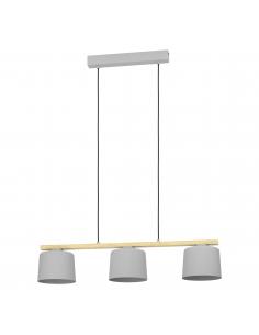 3-light pendant lamp gray wood - EGLO Mariel