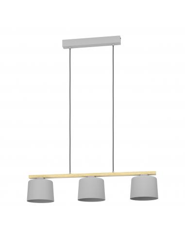 3-light pendant lamp gray wood - EGLO Mariel
