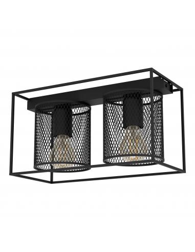 Ceiling lamp 2 lights black steel - EGLO Catterick