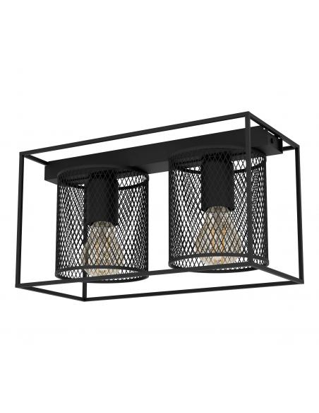 Ceiling lamp 2 lights black steel - EGLO Catterick