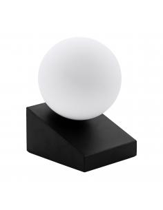 Lámpara de mesa cristal opalino base negra - Eglo Bilbana