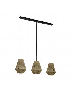 3-light pendant lamp textile brown thread - EGLO Alderney