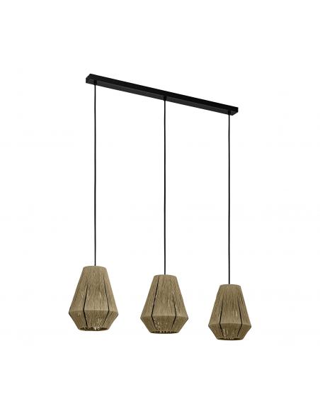 3-light pendant lamp textile brown thread - EGLO Alderney