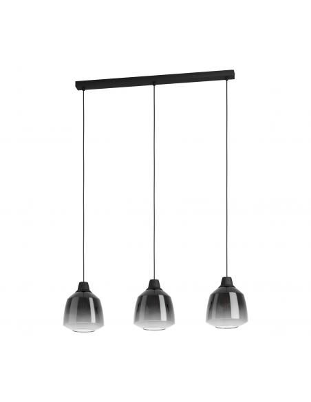 3-light pendant lamp smoked glass - EGLO Sedbergh