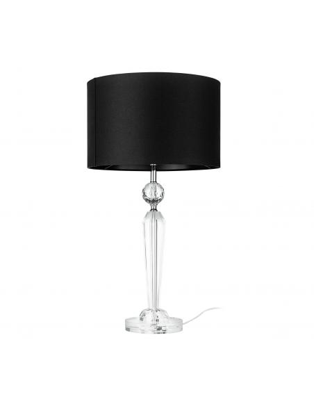 Lámpara de mesa textil negro pie cristal - Eglo Pasiano2