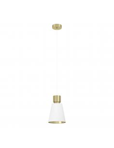 Lámpara colgante textil blanco con dorado- Eglo Aglientina