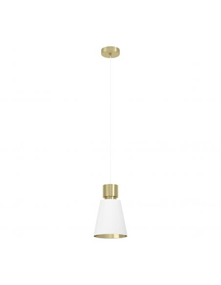 White textile pendant lamp with gold- EGLO Aglientina