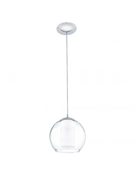 EGLO 92761 - BOLSANO Crystal pendant lamp in Chrome Steel and Satin Glass, glass