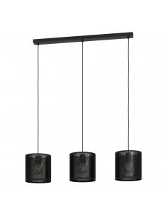 3 light black steel pendant lamp - EGLO Manby