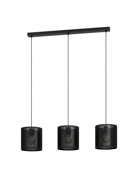 3 light black steel pendant lamp - EGLO Manby