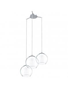EGLO 92762 - BOLSANO Crystal pendant lamp in Chrome Steel and Satin Glass, glass