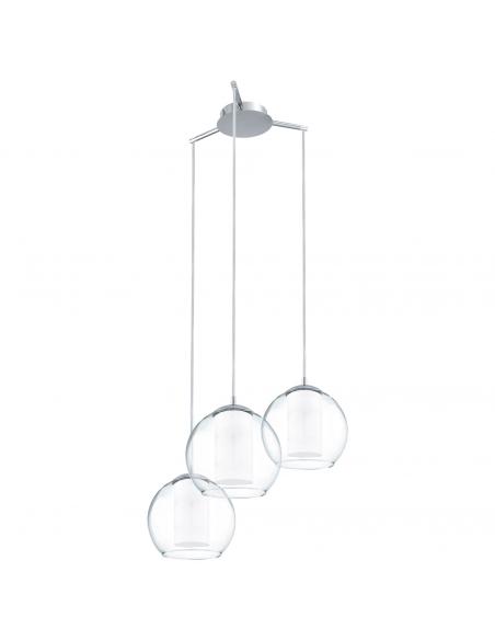EGLO 92762 - BOLSANO Crystal pendant lamp in Chrome Steel and Satin Glass, glass