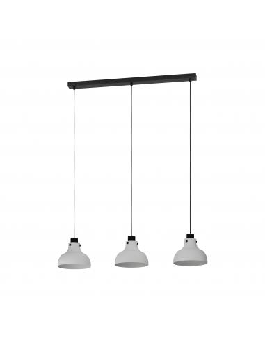 Hanging lamp 3 lights vintage gray steel - EGLO Matlock