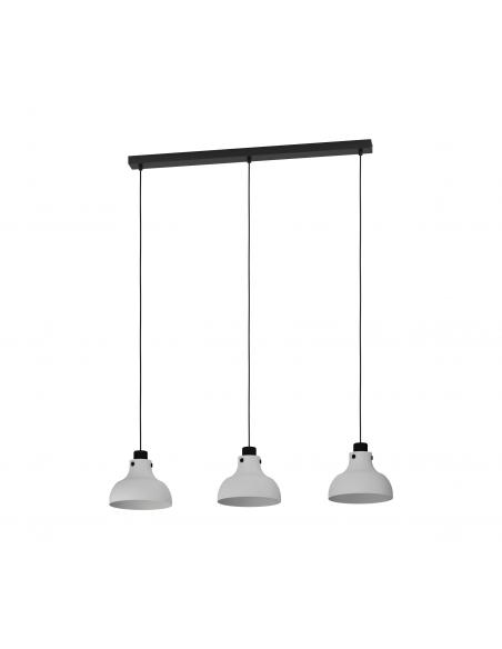 Hanging lamp 3 lights vintage gray steel - EGLO Matlock