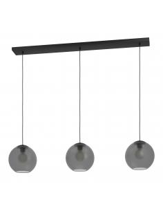 3-light hanging lamp black glass - EGLO Arangona