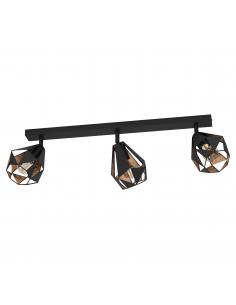 3 light spotlight black steel and copper - EGLO Carlton8