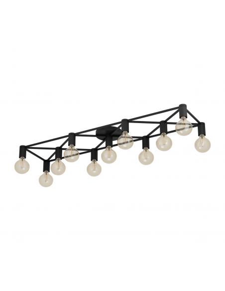 Ceiling lamp 11 lights black steel - EGLO Speke