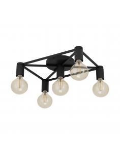 Ceiling lamp 5 lights black steel - EGLO Speke