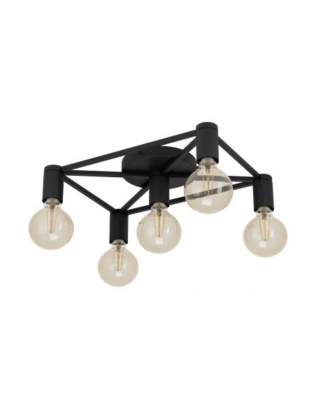 Ceiling lamp 5 lights black steel - EGLO Speke