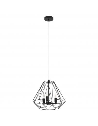 3-light hanging lamp black steel - EGLO Tarle