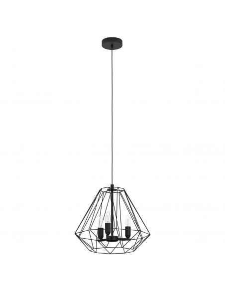 3-light hanging lamp black steel - EGLO Tarle
