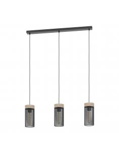 3-light hanging lamp black steel - EGLO Kilnsdale