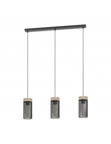 3-light hanging lamp black steel - EGLO Kilnsdale