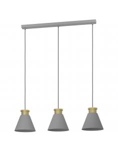 3-light pendant lamp steel gray and gold - EGLO Twick
