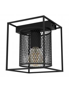 Black steel grid ceiling lamp - EGLO Catterick