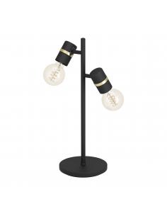 Lámpara de mesa 2 luces focos acero negro - Eglo Lurone