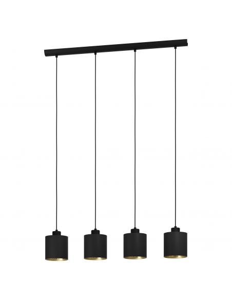 4-light pendant lamp textile decorated - EGLO Zaragoza