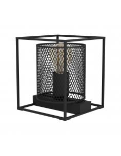 Black steel grid table lamp - EGLO Catterick