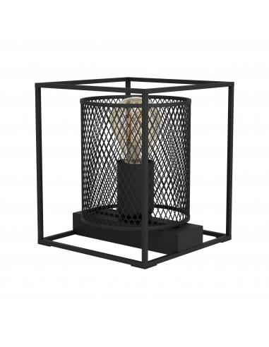 Black steel grid table lamp - EGLO Catterick