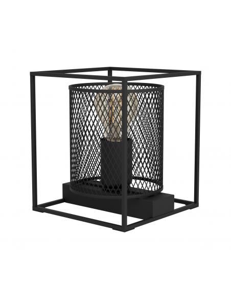 Black steel grid table lamp - EGLO Catterick