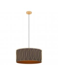 Golden textile pendant lamp - EGLO Corojal