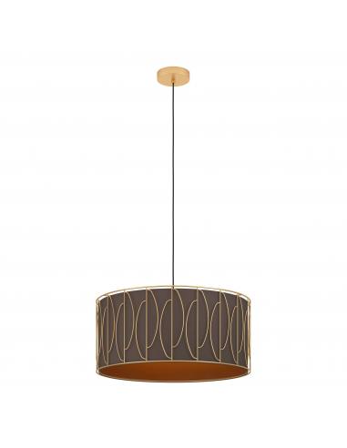 Golden textile pendant lamp - EGLO Corojal