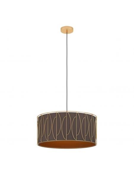 Golden textile pendant lamp - EGLO Corojal