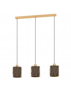 3-light hanging lamp golden textile - EGLO Corojal